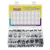 ALLECIN 24 Wert Elko Kondensator Set Elkos Kondensatoren Sortiment Kit Aluminium Elektrolytkondensator von 0,1uF bis 1000uF 10V 16V 25V 50V Electrolytic Capacitors