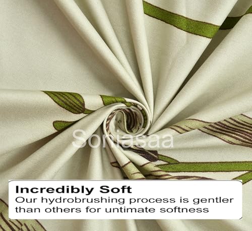 Image of 230 TC Glace-Cotton All Around Elastic Fitted Bedsheet, Elastic Fitted Bedsheet Single Size Bedsheet for Single Bed with 1 Pillow Cover, Size - 72 x 36 x 8 Inch Color