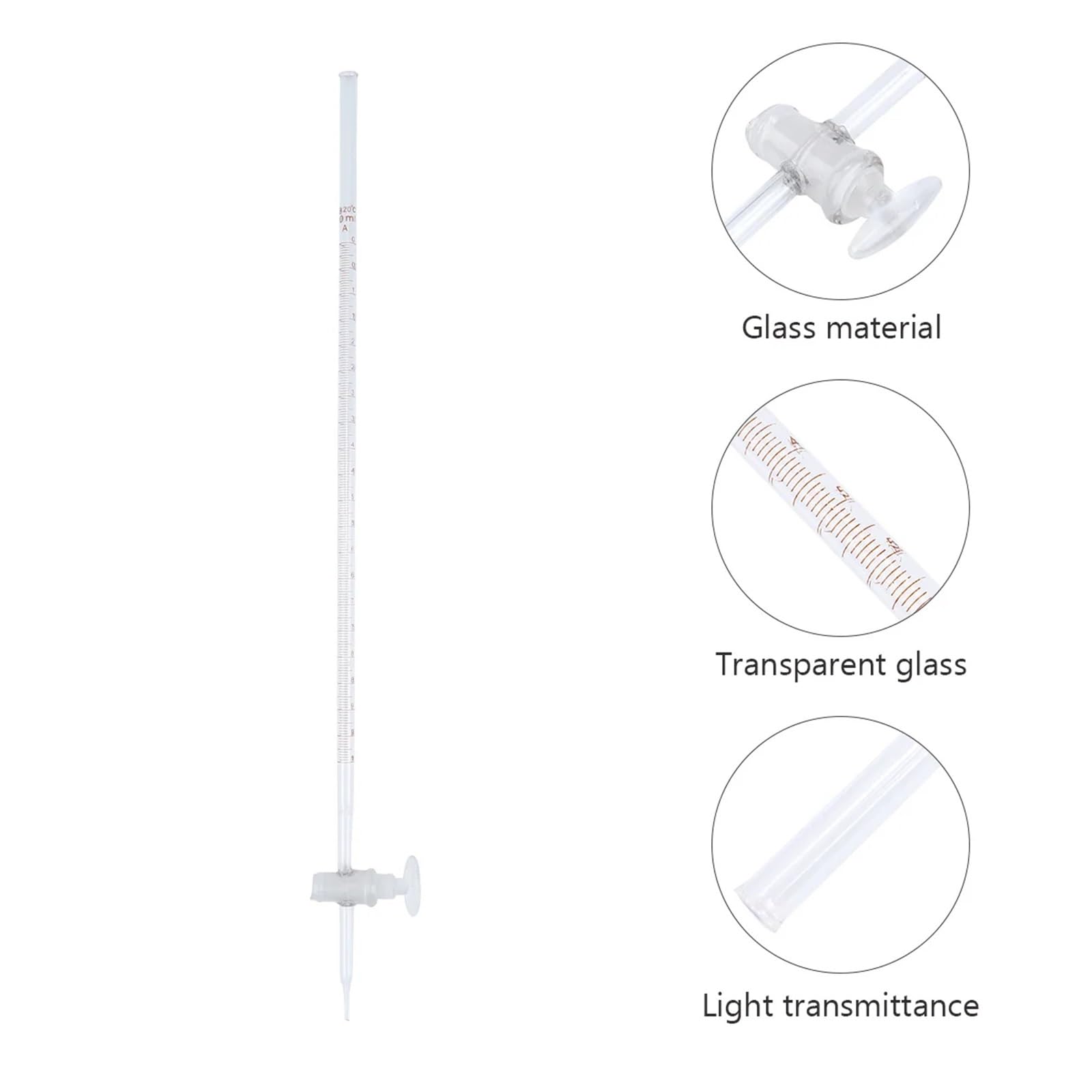 1 pz Strumento in vetro acido resistente alla corrosione Strumento chimico for esperimenti di laboratorio a scuola media Acido