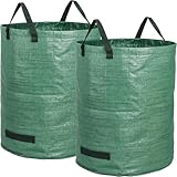BigDean Gartensack 2X 272l Gartensack Laubsack Gartenabfallsack stabil - Gartensäcke für Gartenabfälle - Laubsäcke Rasenschnitt - Grünschnittsäcke faltbar, groß, robust aus Polypropylen-Gewebe 150GSM