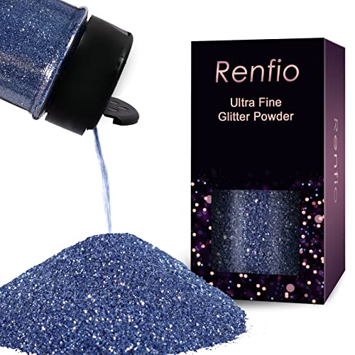 Renfio Paillettes métalliques ultra fines en résine PET pour loisirs créatifs, décoration de gobelets, slime, 50 g, Jacaranda Cover