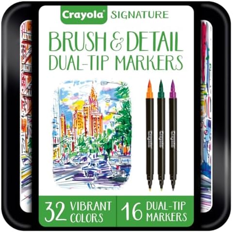 Crayola Brush & Detail Dual Tip Marker Set (32ct) Cover