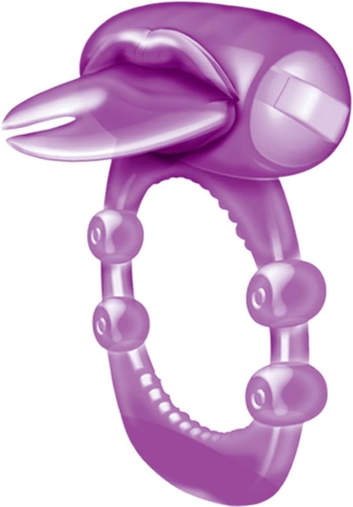 Waterproof Vibrating X-treme Vibe Forked Tongue Pleasure Ring - Purple