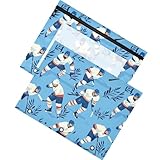 Boccsty Hockey Player Leaf Blue Binder Pouches Pencil Pouch 3 Hole Zipper Pen Case Bag Holder A4 Clear Window for Office School College Supplies