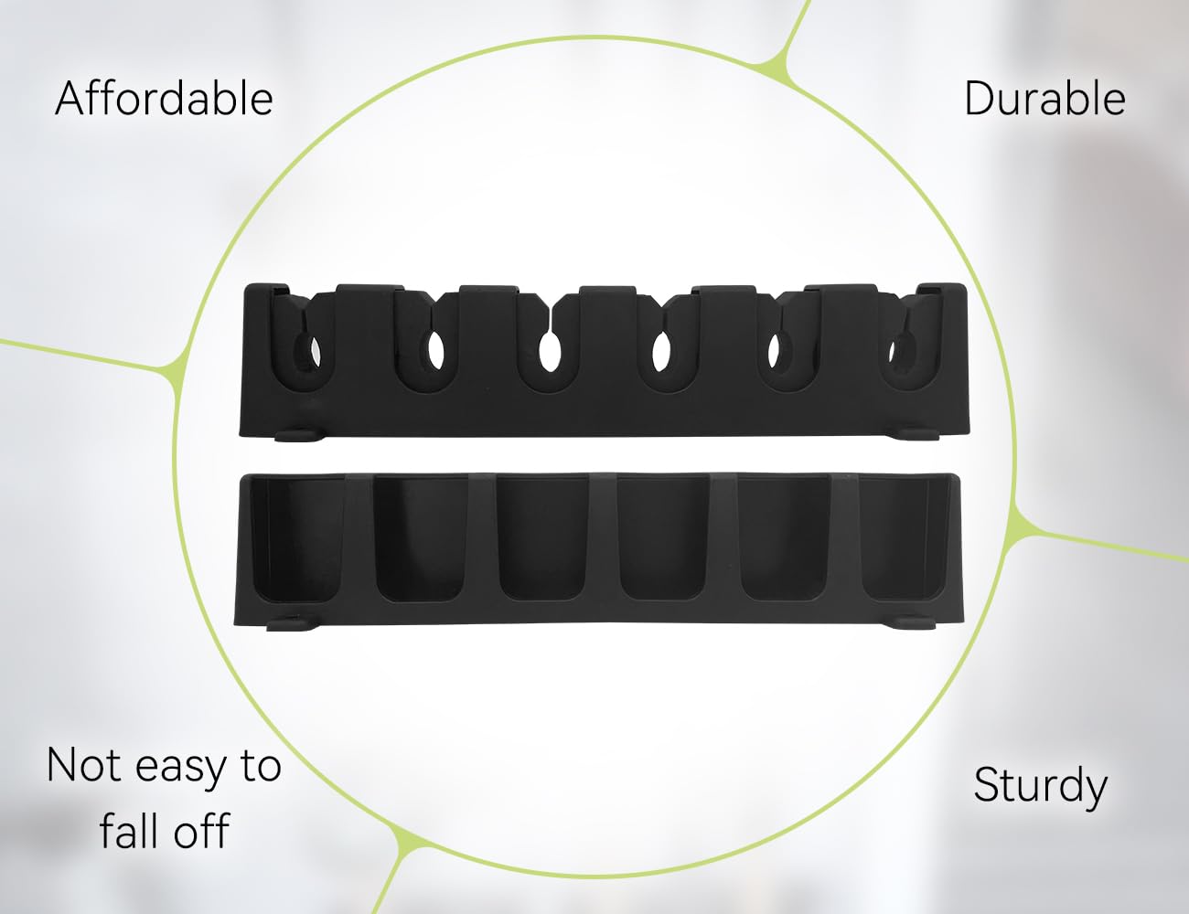 Portacañas de Pared para 6 Cañas de Pescar, Soporte Negro