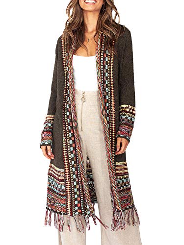 FERBIA Women Boho Cardigan Sweater Long Open Front Maxi Knit Sweaters...