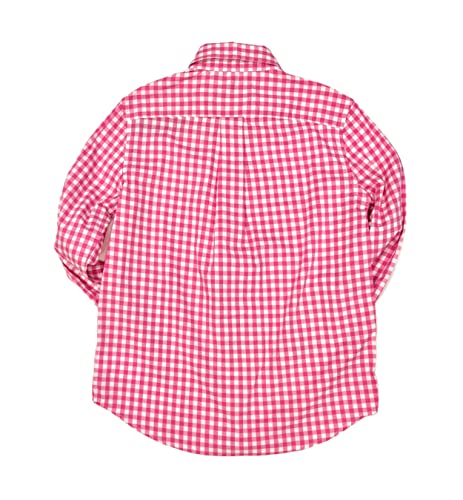 POLO RALPH LAUREN Boys Button Down Check Long Sleeve Poplin Shirt Toddler/Little Kids Size 6 Pink2