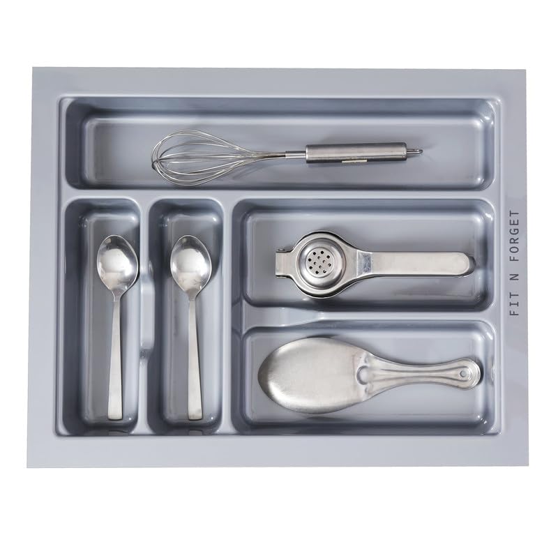 Image of Heavy PVC Cutlery Tray Organizer, Stylish Caddy for Kitchen Basket (15x18.5 Inch)
