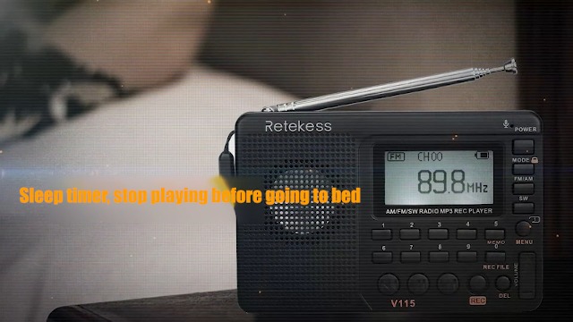 Radio Portatile Retekess V115 - FM/AM/SW, Ricaricabile, Con USB, AUX, TF E Registrazione - Foto 5