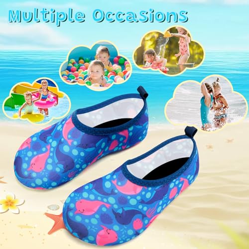 Image of VIFUUR Kids Water Shoes Girls Boys Quick Dry Aqua Socks for Beach Swim Outdoor Sports