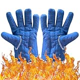 [Resistencia al calor: los guantes con aislamiento térmico tienen una muy buena resistencia al calor. El interior de los guantes está hecho de tela gruesa de algodón de alta calidad, que es muy cómoda y aislante. No daña las manos incluso a altas temperaturas, pero ten cuidado de no tocar directamente. Fuente de fuego para evitar peligros.