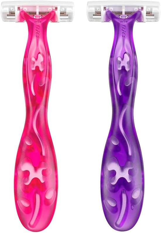 BIC Aparelho De Depilar Soleil Rosa E Roxo Com Fita Lubrificante De Óleo De Coco 919463 2 Unidades