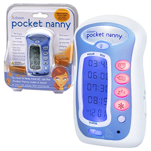 Image of Pocket Nanny - Baby Care Timer, Round The Clock Tracker Includes 4 Different Count up Reminders for Nursing Sleeping Changing & More to Check How Long It's Been- Soft Glow Nightlight for Babies, Kids