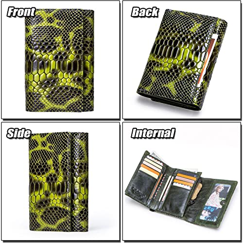 Ladies Stylish Wallet with Snake Print, Genuine Leather Fashion Purse for Women, RFID Blocking Credit Card Holder2