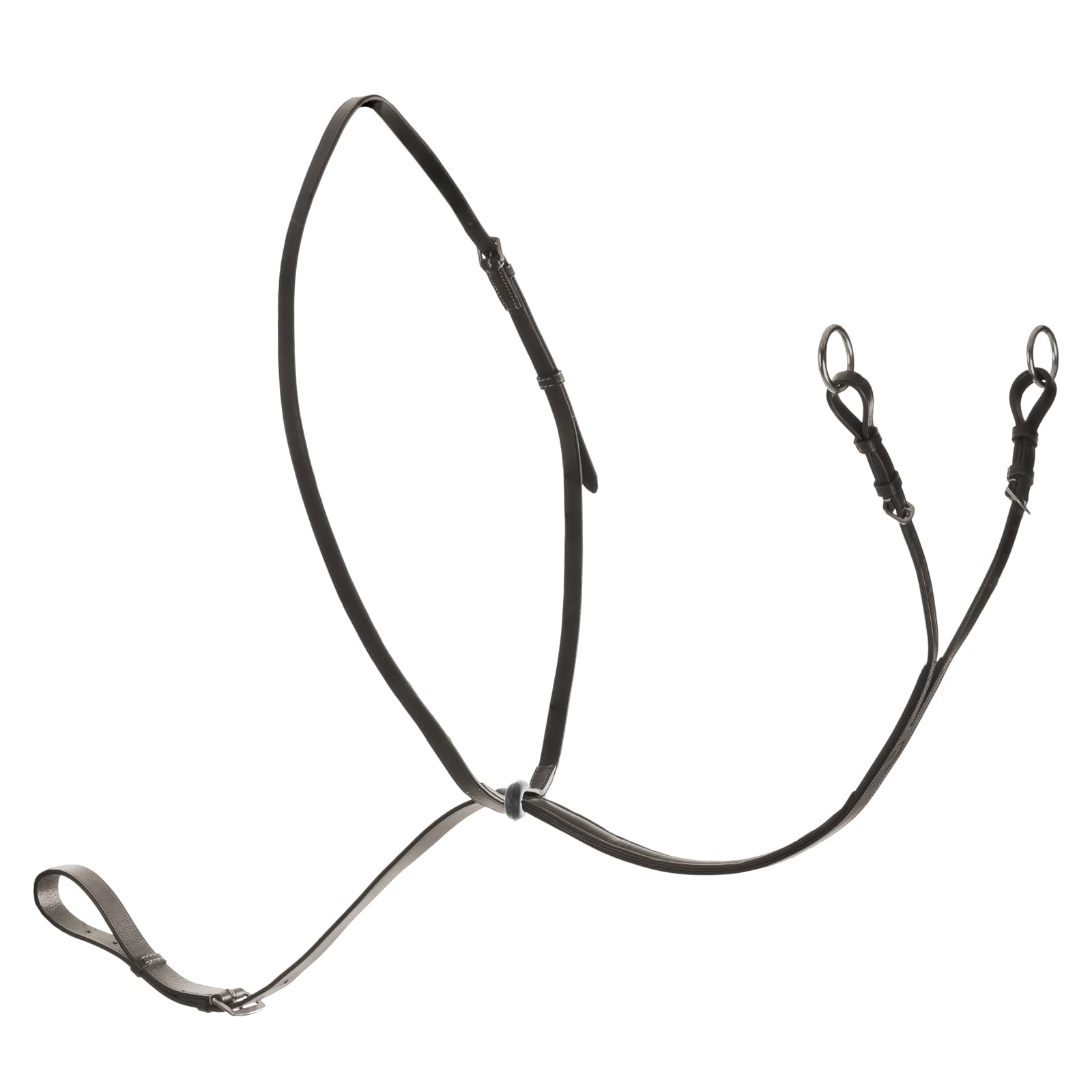 Equinavia Saga - Martingala ajustable de cuero con herrajes de acero inoxidable