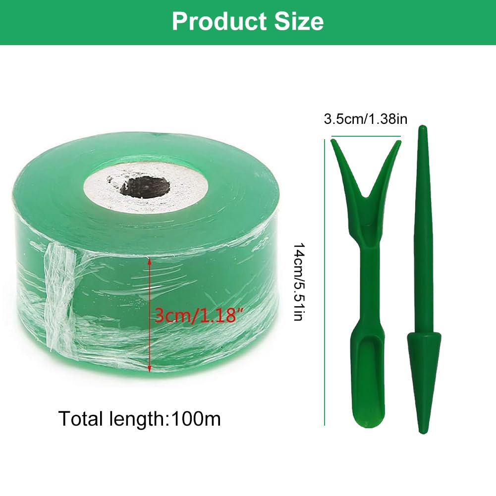 Nastro Per Legare Piante In PVC 3 Cm X 50 M - Verde, Regolabile, Traspirante, Riutilizzabile Per Rampicanti E Orto