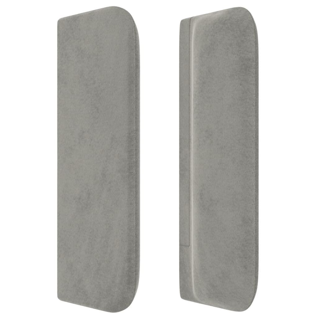 vidaXL Testiera ad Orecchio Grigio Chiaro 163x16x78/88 cm in Velluto
