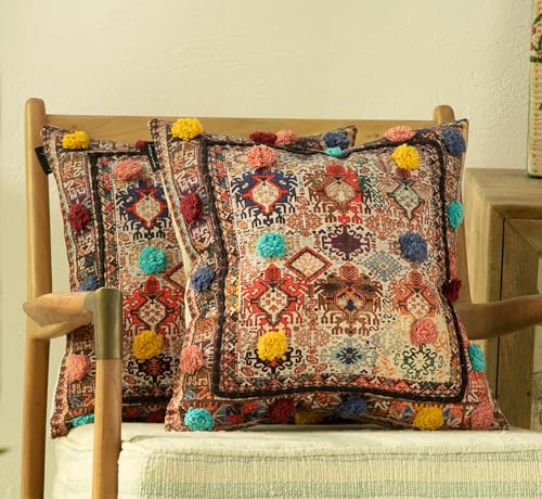HOME WIBE Geometric Bohemian Kilim Moroccan Cotton Vintage Decorative Ethnic