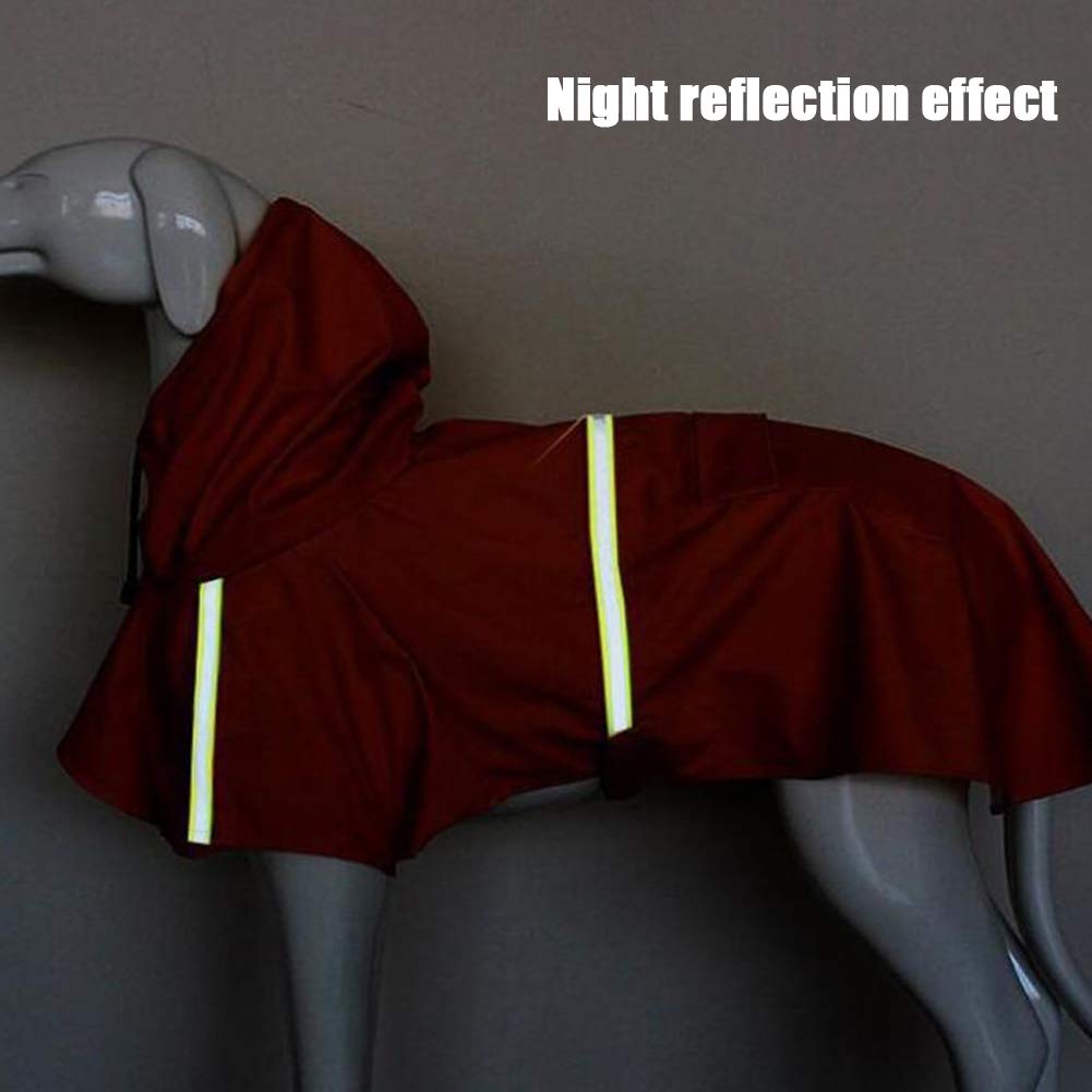 Impermeabile del Cane Riflettente Impermeabile Leggera Regolabile Giacca di Pioggia del Cane con Cappuccio, Cane Pioggia Poncho Cappotto per Le Piccole Medie Cani di Taglia Grande