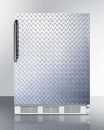 Summit VT65ML7DPLADA Upright Freezer, Silver With Diamond Plate