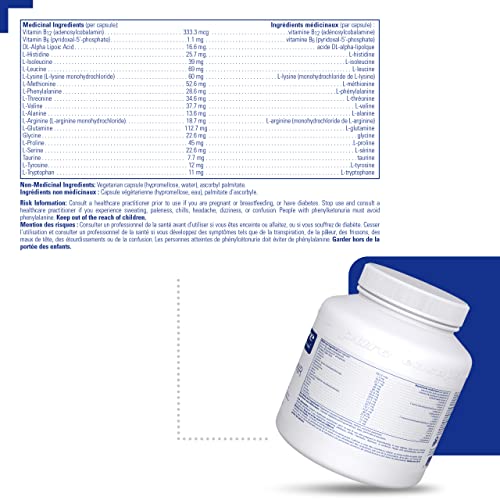 Pure Encapsulations Amino-NR | Hypoallergenic Amino Acid Complex to Support Daily Wellness* | 180 Capsules - Image 3