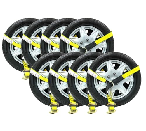 Mytee Products - Correa de trinquete de 2 Pulgadas x 10 pies, Gancho en Forma de J para Rueda de Remolque