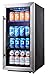Phiestina PH-CBR100SP 96 Can Compressor Beverage Cooler Air-Cooled Refrigerator Stainless Steel & Glass Door with Handle