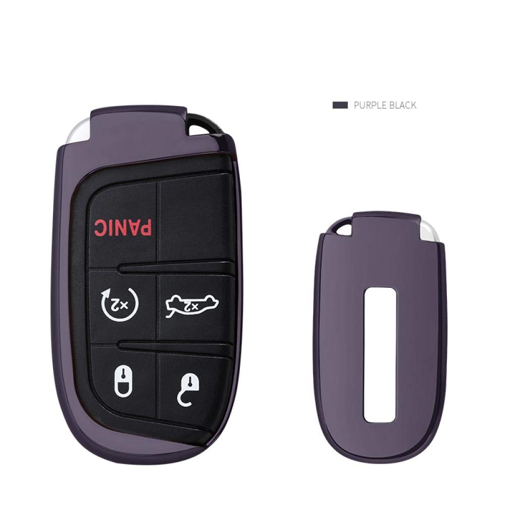 KJKJ Car Styling TPU Car Key Covers Case For Jeep Journey Chrysler 300 Grand Cherokee Compass Patriot Dodge Shell Car Accessories S Black
