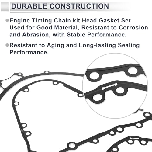 Image of Timing Cover Gasket for Porsche Cayenne 2010-2018 Long-lasting Sealing Engine Timing Cover Gasket No.94810112720 /94810113020 Metal 1 Pcs