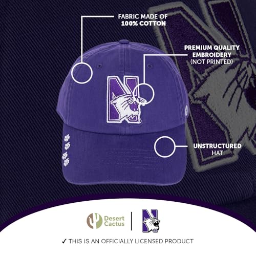 Gorra de béisbol ajustable morada Northwestern University miniatura 4