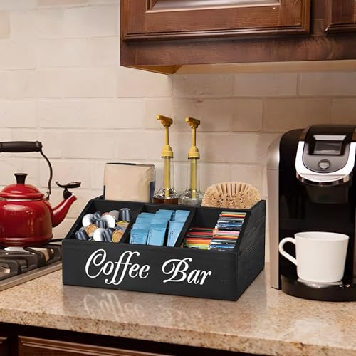 Coffee Station Counter Organizer - Tea and Condiment Holder for Bar, Wooden Dessert Shop Storage Solution - Image 6