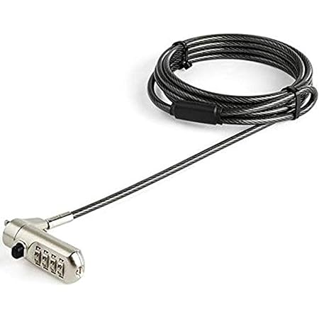 StarTech.com 6.5' (2m) 3-in-1 Universal Laptop Cable Lock - 4-Digit ...