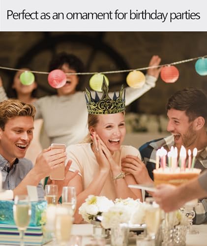 Image of King Crown for Men, Crown for Boys,Golden Crown, Themed Parties and Costume Events, King Crown for Role Play, Birthday Party, Wedding