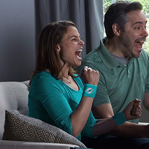 image for Franklin Sports NFL Miami Dolphins Wristbands - Youth NFL Team Logo - 