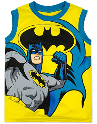 Dc Comics Justice League Batman Little Boys Graphic T-Shirt Tank Top And Shorts 3 Piece Yellow 5 #TOP2
