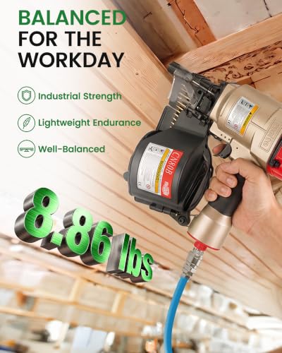 Image of meite CN80B Coil Nailer Pneumatic Nail Gun for 15 Degree 1-3 /4 inch to 3-1 /4 inch