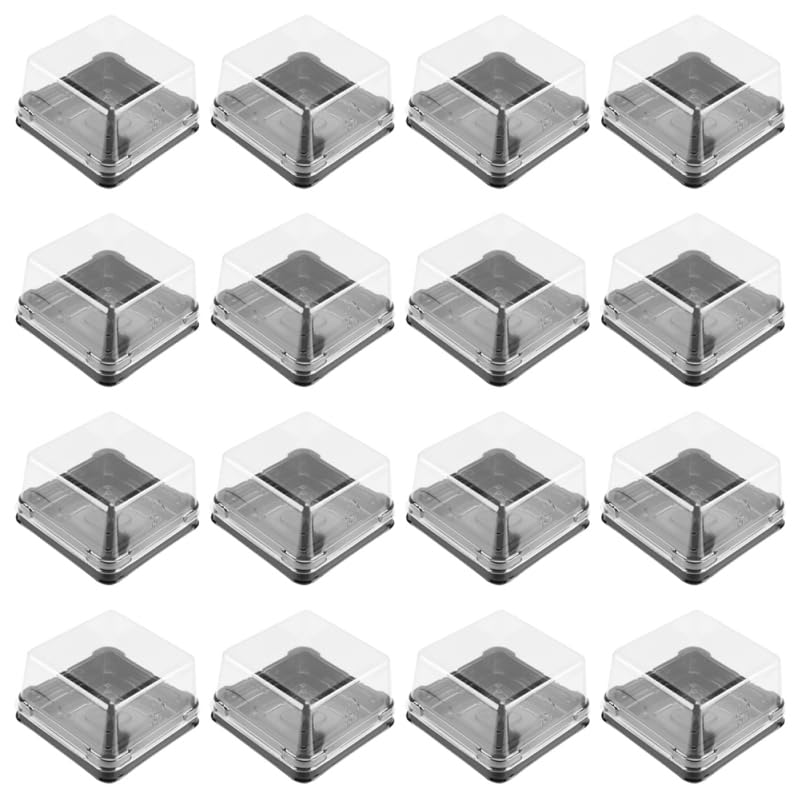 DOITOOL 100 Pcs 3 Inch Mini Cake Box Clear Plastic Mini Cupcake Container Small Egg-Yolk Puff Muffins Box Individual Dessert Containers for Wedding Birthday Party