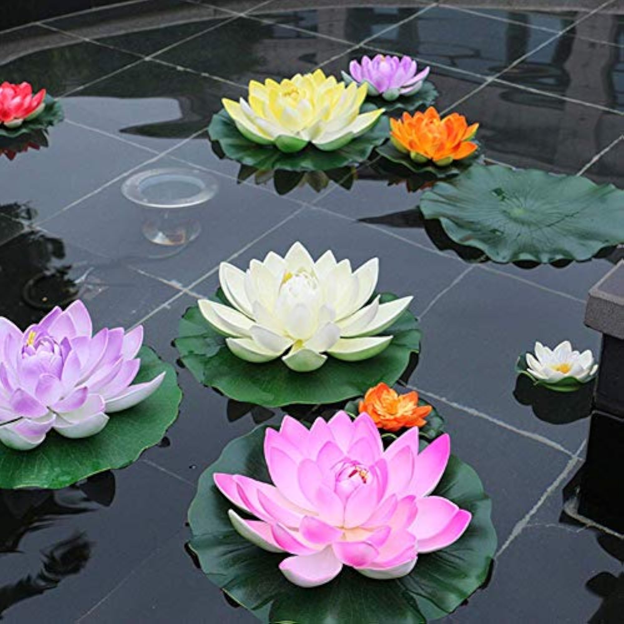 Artificial Floating Lotus Shape Water Surface Decoration, White