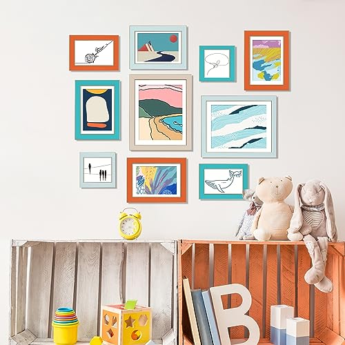 Violabbey 4X6 Picture Frames Set Of 4, Colorful Photo Frame Of Modern Style, High Definition Tempered Real Glass, Wall Mounted Or Tabletop Display (Blue Series) #TOP6