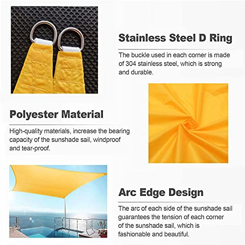 Voile d'ombrage imperméable rectangulaire jaune pour extérieur