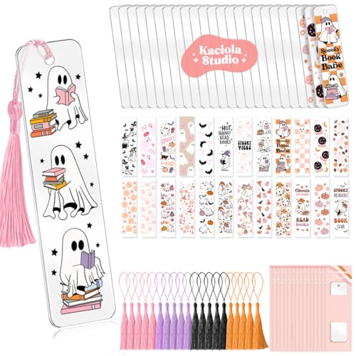 Kaciola 24PCS Acrylic Bookmark Blanks with 24PCS Halloween Theme ...