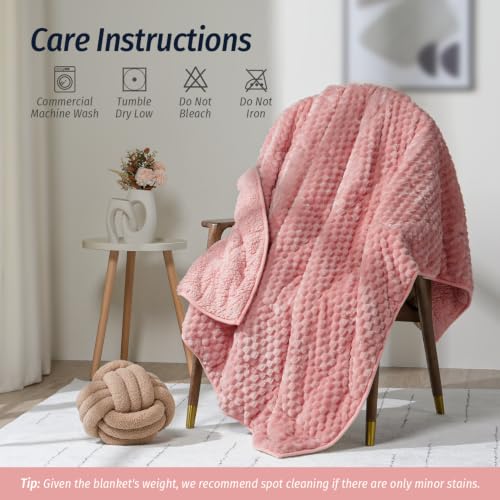 Image of Fleece Weighted Blanket for Adults 60 inch x 80 inch 20lbs Soft Fuzzy Blankets