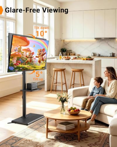 Image of Perlegear Standing Floor TV Stand for 32-65 inch TVs up to 99 lbs