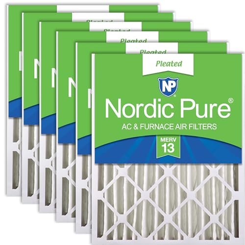 Image of Nordic Pure 20x20x4 Pleated MERV 13 Air Filters 6 Pack | Actual Size: 19 1 /2 x 19 1 /2 x 3 5 /8 Made in USA, Advanced HVAC Filtration, Mid-Sized Airborne Particles, Pet Dander & Smoke