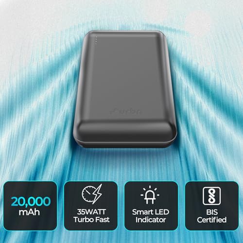 Image of URBN 20000mAh Nano Plus 35W Turbo Fast Charging Power Bank | Compact Pocket-Size | Dual Type-C PD Output | Two-Way Fast Charge | Metallic Finish | 12-Layer Circuit Protection | 1 Year Warranty