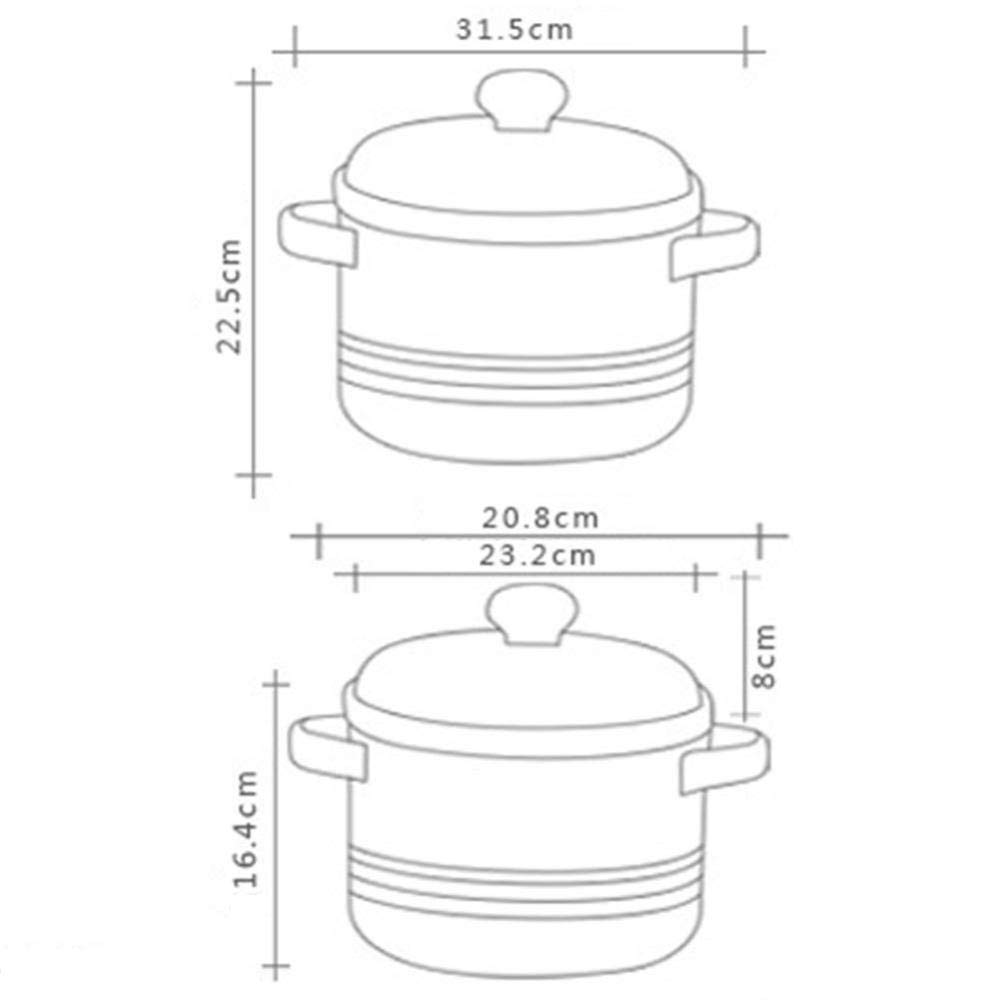 Casseruola in Terracotta, pentola per stufati, casseruola in Ceramica - Sicura e salutare, Antiaderente, Facile da Pulire - capacità 5 Litri_Arancione