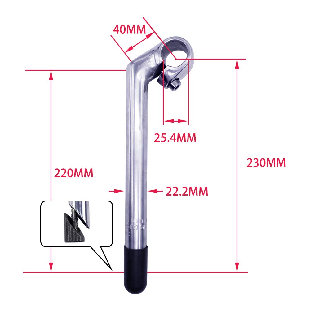 SENQI Tallos de aleación de Aluminio de Cuello de Cisne galvanoplastia de 22,2 x 25,4 mm con Dientes BSB040