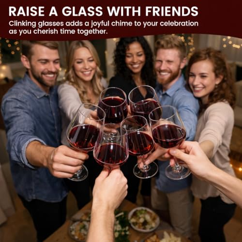 S SALIENT The 'No Small Sips' Giant Wine Glasses Set of 6-496ml Whopping Capacity for Serious Wine Lovers Who Measure Joy in Bottles, Not Glasses - Image 4