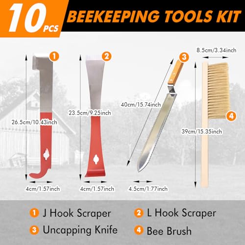 Discover the BeeCastle 9 Pcs Beekeeping Tools Kit: Your Ultimate Starter Set for Beekeeping!