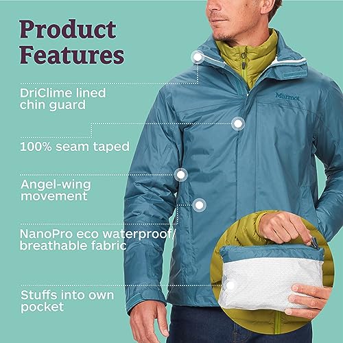Image of MARMOT Men's Precip Eco Waterproof Rain Jacket - 100% Recycled, Breathable, Lightweight, Packable Raincoat